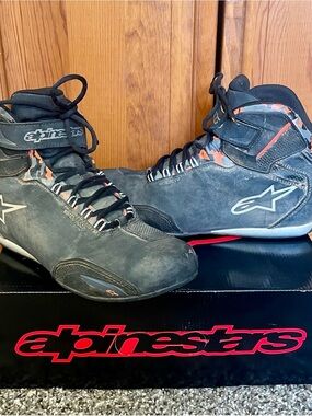 Alpinestars Men’s Black and Red Riding Boots Size Mens 9.5